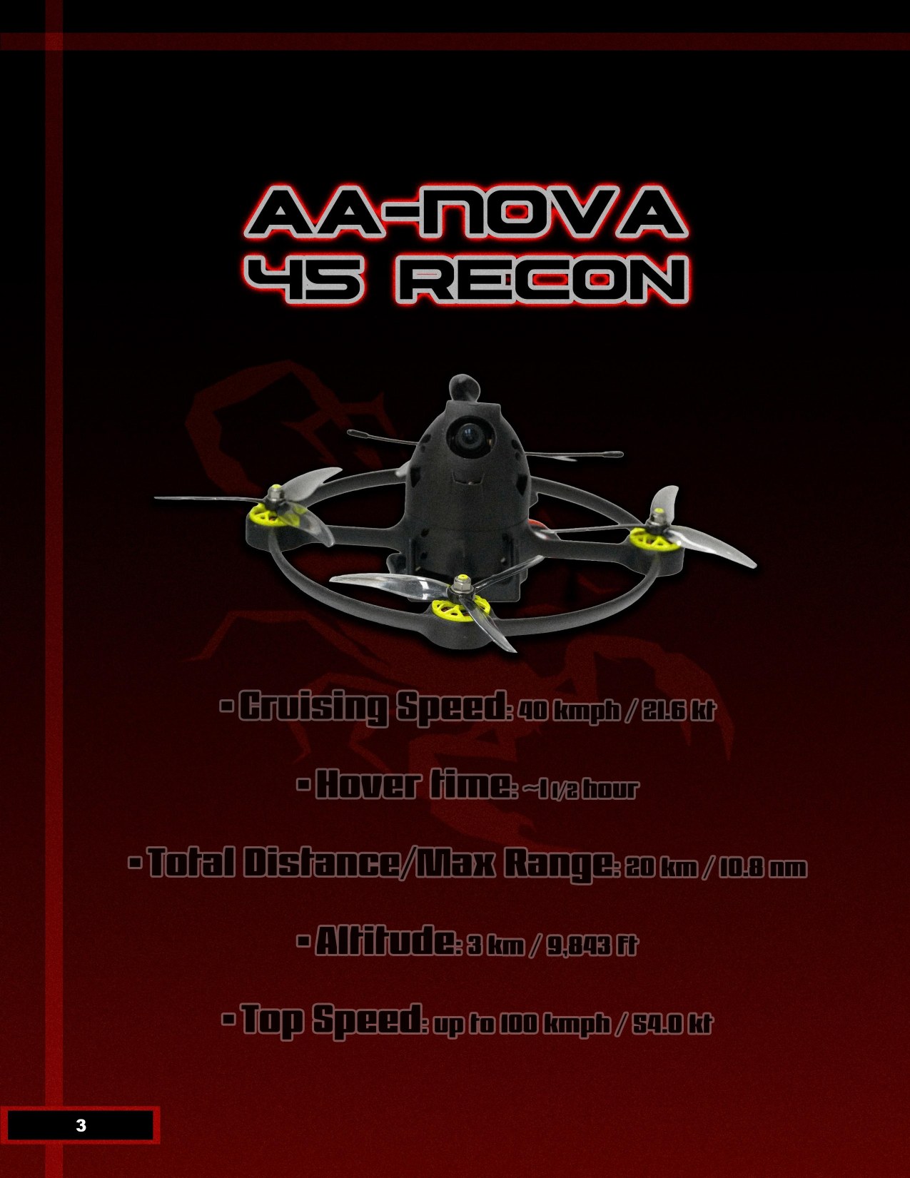 Mowa Recon drone specifications